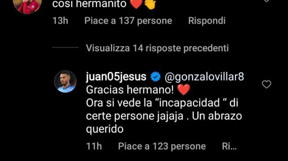 Napoli, Juan Jesus si prende le sue rivincite: "Adesso si vede l'"incapacità" di certe persone" 20 Napoli, Juan Jesus si prende le sue rivincite: "Ora si vede l'"incapacità" di certe persone"