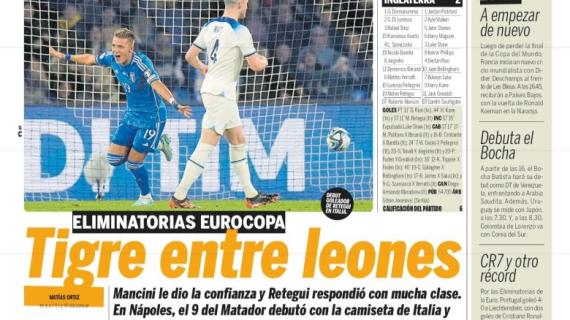 Il debutto di Retegui con l'Italia visto dall'Argentina. Olé titola: "Tigre tra i leoni"
