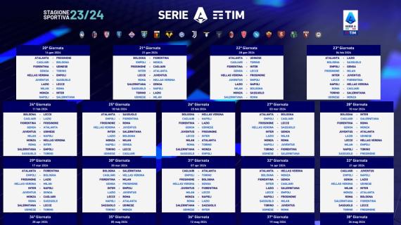 Prende forma la Serie A 2023/2024: ecco il calendario completo dalla 1ª alla 38ª giornata 11 Prende forma la Serie A 2023/2024: ecco il calendario completo dalla 1ª alla 38ª giornata