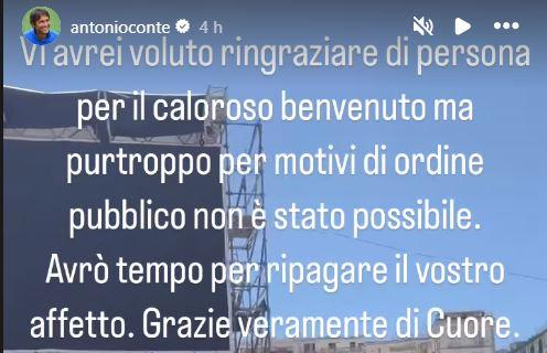 Conte ai tifosi del Napoli: "Avrò tempo per ripagare il vostro affetto. Grazie veramente di cuore" 2 Conte ai tifosi del Napoli: "Avrò tempo per ripagare il vostro affetto. Grazie veramente di cuore"