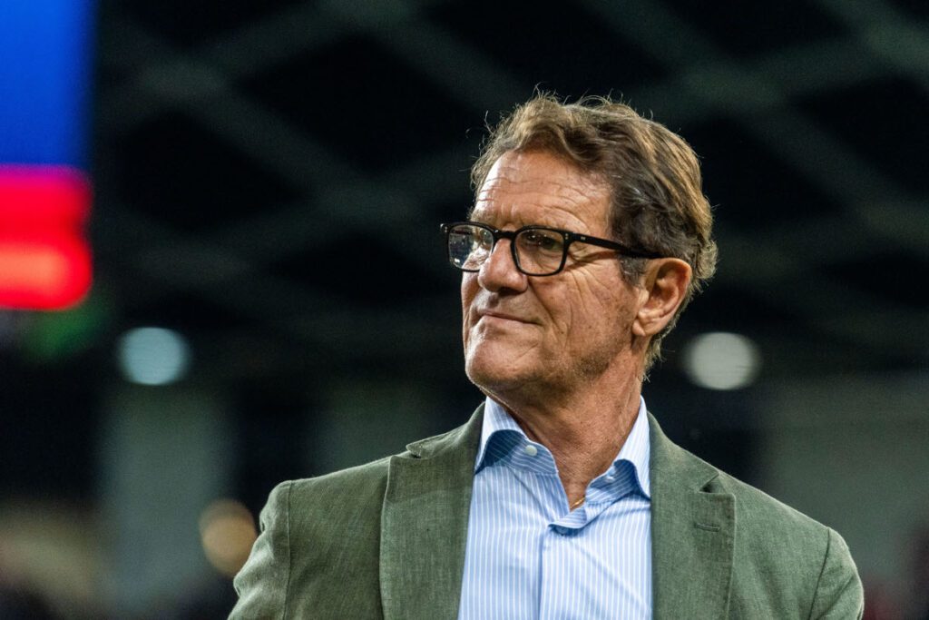 LJUBLJANA, SLOVENIA - SEPTEMBER 15: Former Milan and Juventus coach Fabio Capello of Italy managing the Red Team during a charity match for the Slovenian flood victims on September 15, 2023 in Ljubljana, Slovenia. In August 2023 major floods occurred in two-thirds of the Slovenian territory due to heavy rain. Deemed as the worst natural disaster of the country. (Photo by Jurij Kodrun/Getty Images)