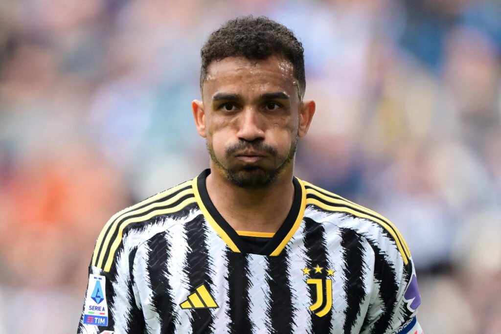 Juventus' Brazilian defender #06 Danilo reacts during the Italian Serie A football match between Juventus and Genoa at the Allianz Stadium in Turin on March 17, 2024. (Photo by MARCO BERTORELLO / AFP) (Photo by MARCO BERTORELLO/AFP via Getty Images)