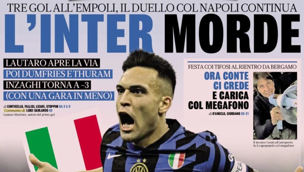 Today’s Papers – Inter bite, Napoli all in for Garnacho