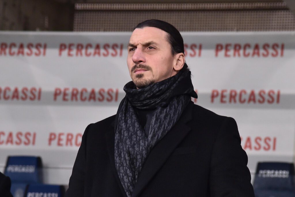 epa11761049 Swedish former soccer player and AC Milan's senior advisor Zlatan Ibrahimovic looks on during the Italian Serie A soccer match between Atalanta BC and AC Milan, in Bergamo, Italy, 06 December 2024. EPA-EFE/MICHELE MARAVIGLIA