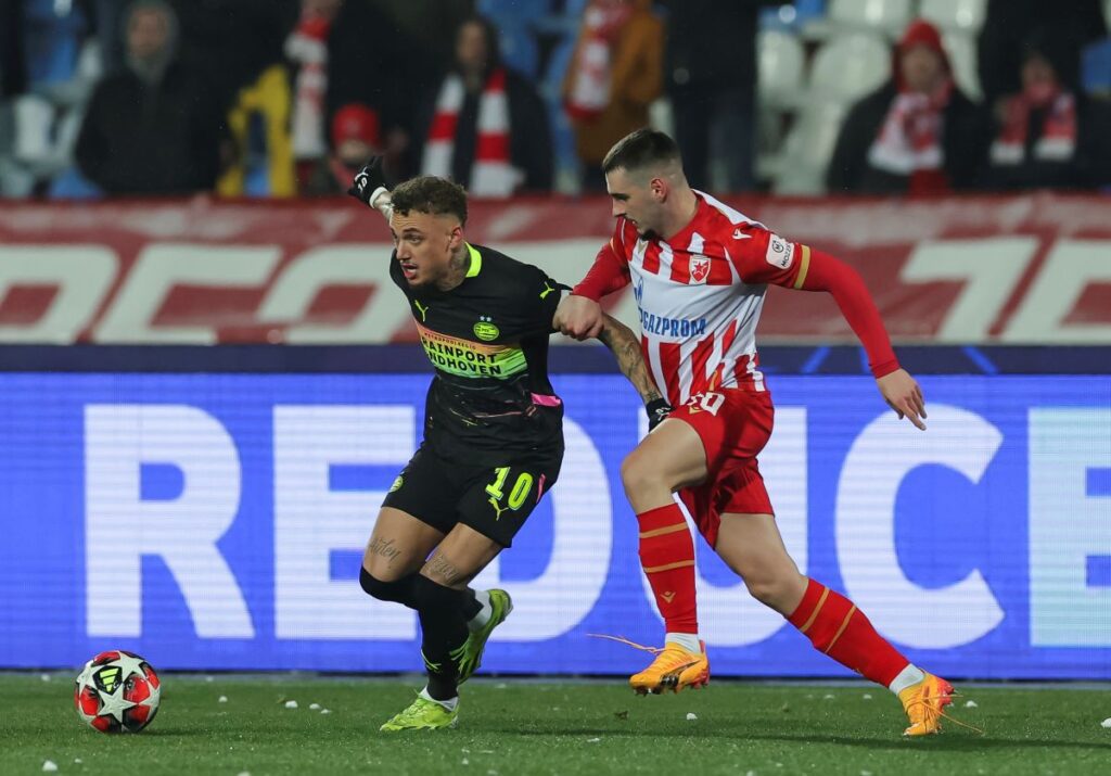 PSV star Noa Lang admits he wanted Napoli transfer 12 BELGRADE, SERBIA - JANUARY 21: (L-R) Noa Lang of PSV Eindhoven in action against Ognjen Mimovic of Crvena Zvezda during the UEFA Champions League 2024/25 League Phase MD7 match between FK Crvena Zvezda and PSV Eindhoven at Stadium Rajko Mitic on January 21, 2025 in Belgrade, Serbia. (Photo by Srdjan Stevanovic/Getty Images) of