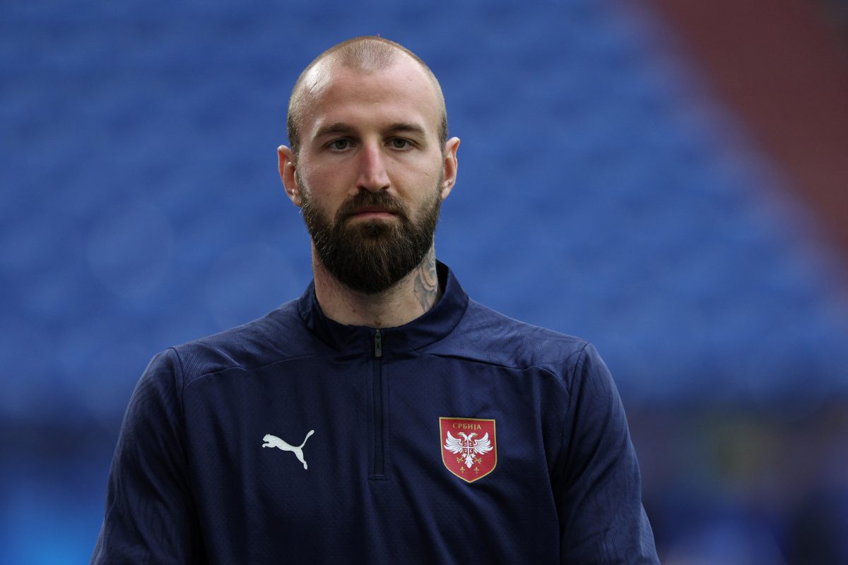Serbia goalkeeper #23 Vanja Milinkovic-Savic attends a MD-1 training session during the UEFA Euro 2024 football Championship, in Gelsenkirchen on June 15, 2024. (Photo by Adrian DENNIS / AFP) (Photo by ADRIAN DENNIS/AFP via Getty Images) (Napoli/Conte links)