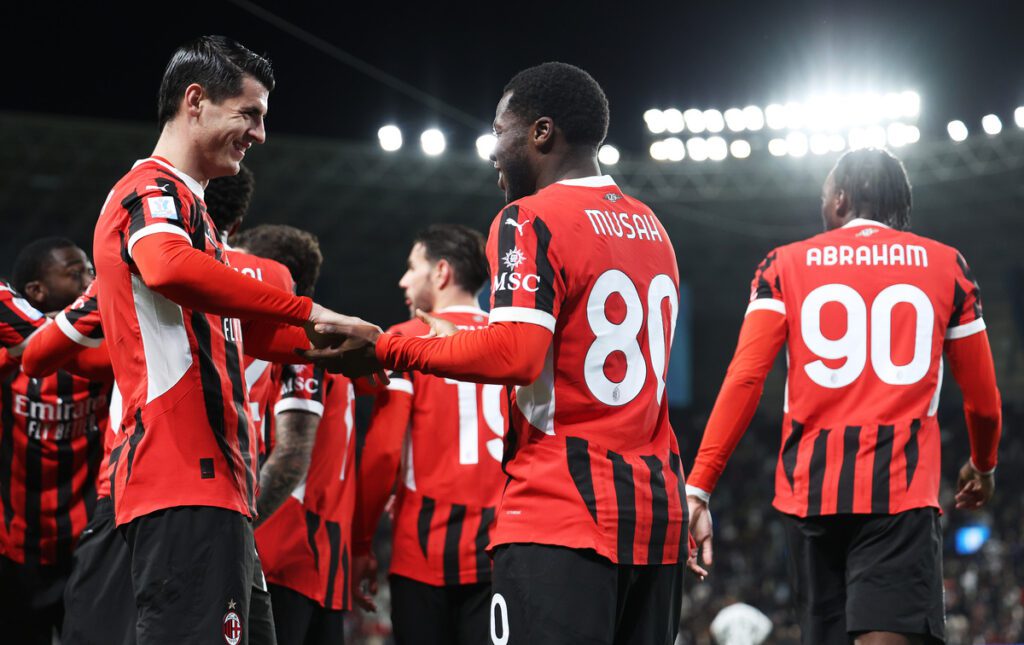 Milan prepared to sell three midfielders after Reijnders amid West Ham and Forest links 12 Alvaro Morata and Yunus Musah of AC Milan celebrate their team's second goal, an own goal scored by Federico Gatti of Juventus (not pictured) during the Italian Super Cup Semi-Final match between AC Milan and Juventus at Al Awwal Park on January 03, 2025 in Riyadh, Saudi Arabia. (Photo by Yasser Bakhsh/Getty Images)
