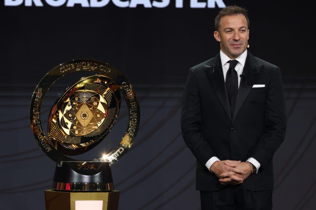 Del Piero’s verdict on Juventus’ 2024-25 season 16 MIAMI, FLORIDA - DECEMBER 05: Alessandro Del Piero looks on alongside The FIFA Club World Cup Trophy during the 2025 FIFA Club World Cup Draw at Telemundo Studios on December 05, 2024 in Miami, Florida. (Photo by Brennan Asplen/Getty Images) (Inter and Juventus participating)