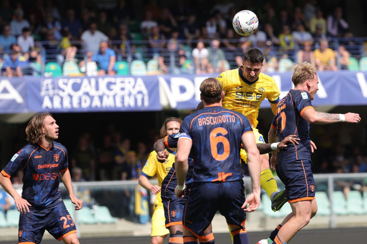 Serie A Final round chaos: Who could still get relegated and potential play-offs 13 epa12091133 Hellas Verona's Diego Coppola scores the 1-1 goal during the Italian Serie A soccer match Hellas Verona FC vs US Lecce at Marcantonio Bentegodi Stadium in Verona, Italy, 11 May 2025. EPA-EFE/EMANUELE PENNACCHIO