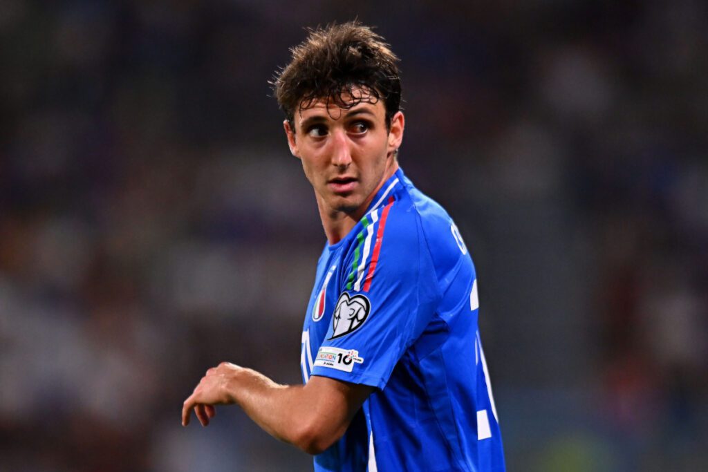 REGGIO NELL'EMILIA, ITALY - JUNE 9: Andrea Cambiaso of Italy during the FIFA 2026 Qualifier between Italy and Moldova at Mapei Stadium - Citta' del Tricolore on June 09, 2025 in Reggio nell'Emilia, Italy. (Photo by Alessandro Sabattini/Getty Images)