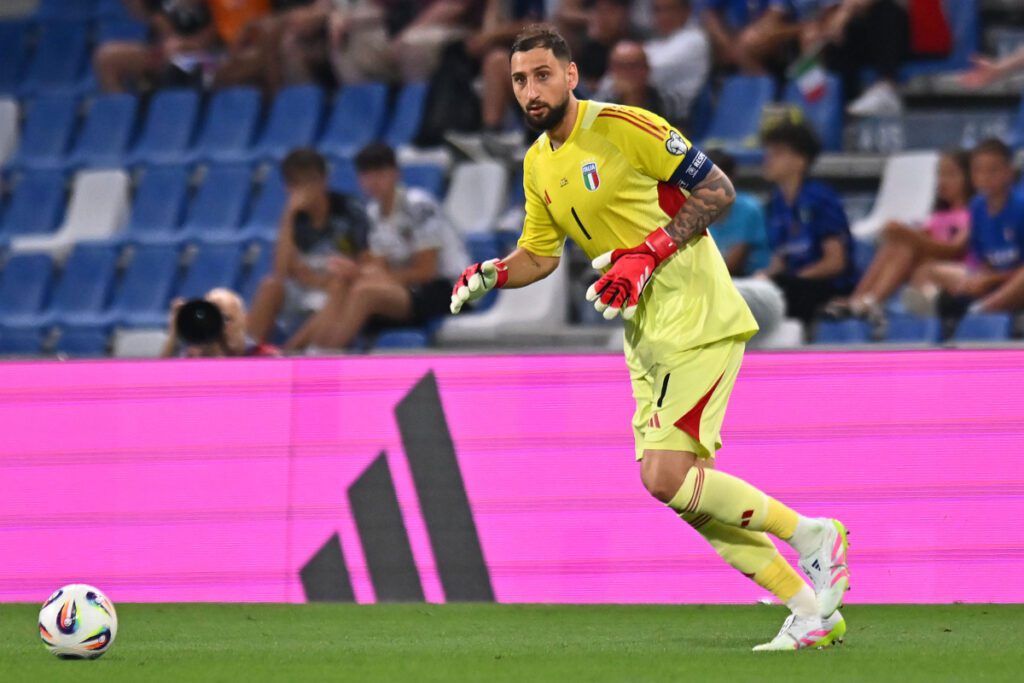 REGGIO NELL'EMILIA, ITALY - JUNE 9: Gianluigi Donnarumma of Italy during the FIFA 2026 Qualifier between Italy and Moldova at Mapei Stadium - Citta' del Tricolore on June 09, 2025 in Reggio nell'Emilia, Italy. (Photo by Alessandro Sabattini/Getty Images)