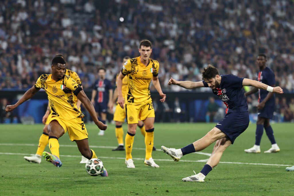 Serie A CEO: ‘Inter beaten only by State-owned clubs’ in PSG and Manchester City 20 epa12147978 Khvicha Kvaratskhelia of PSG (R) in action against Denzel Dumfries of Inter during the UEFA Champions League final between Paris Saint-Germain and Internazionale Milano in Munich, Germany 31 May 2025. EPA-EFE/FILIP SINGER