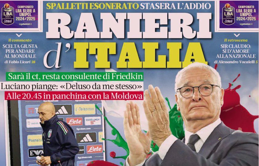 Today’s Papers – Ranieri for Italy, Spalletti cries 40 Today’s Papers – Ranieri for Italy, Spalletti cries