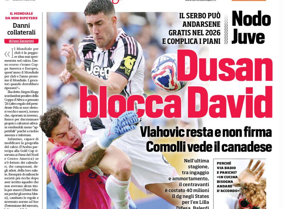 Today’s Papers – Vlahovic blocks David, Inter and Milan done deals