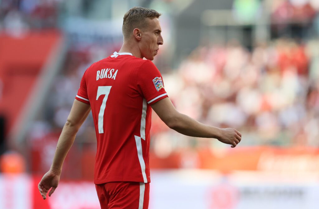 WROCLAW, POLAND - JUNE 01: Adam Buksa of Poland looks on during the UEFA Nations League League A Group 4 match between Poland and Wales at Tarczynski Arena on June 01, 2022 in Wroclaw, Poland. (Photo by Martin Rose/Getty Images)