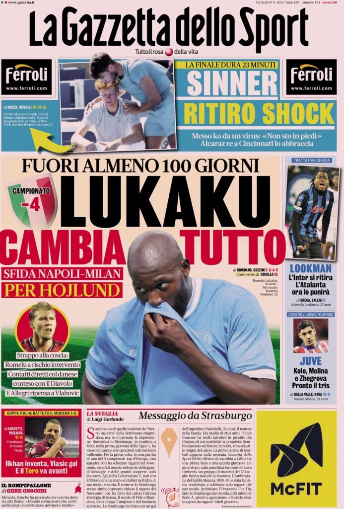 Today’s Papers: Lukaku changes everything, Hojlund open for Napoli, 23 Today’s Papers: Lukaku changes everything, Hojlund open for Napoli,