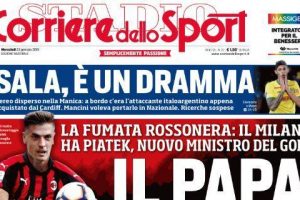 1548231331 Il Corriere dello Sport sul Napoli quotSorpresa Fornals. E039 l039erede di Allanquot