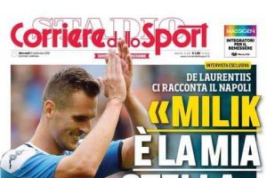 1568153821 Napoli News PRIMA PAGINA Cds quotADL Milik la mia stella 20 gol senza rigori. Nessun rimpianto per Icardiquot