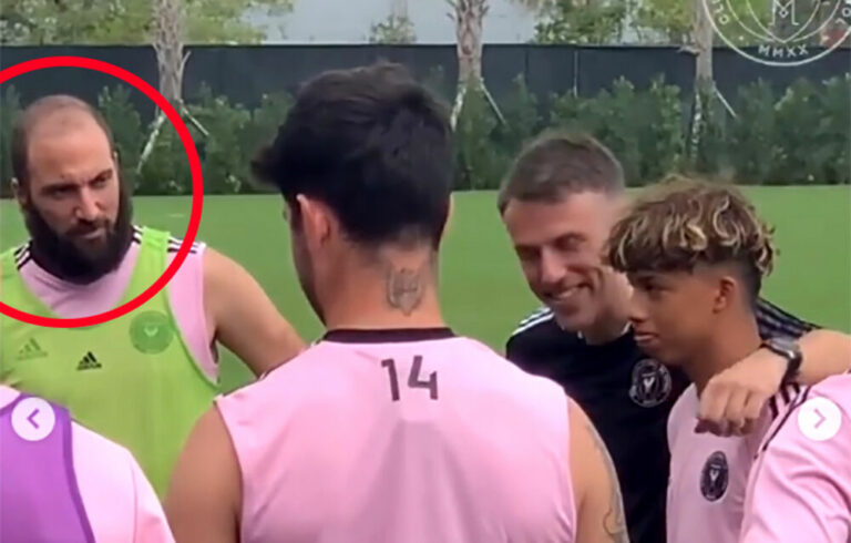 Higuain irriconoscibile alla ripresa degli allenamenti con l'Inter Miami