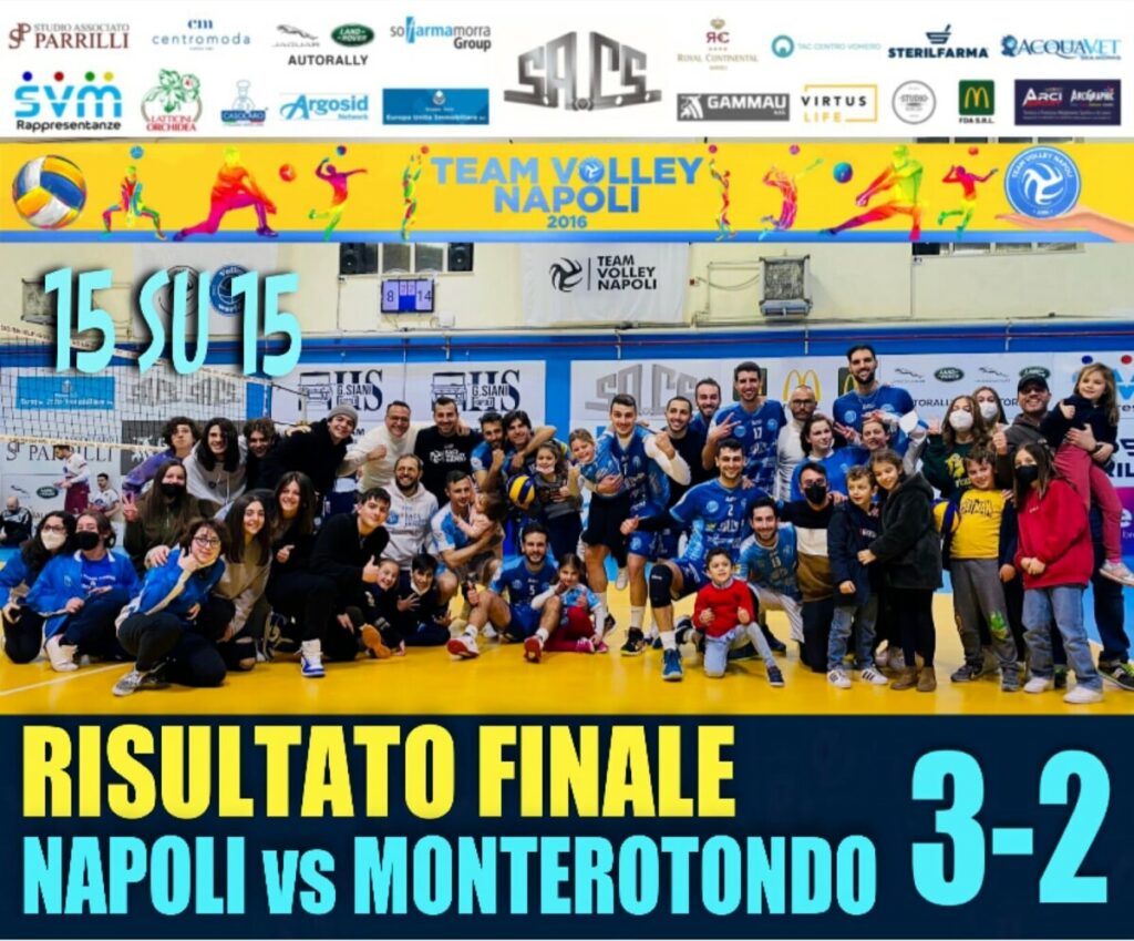 Battaglia infinita, Monterotondo cede solo al tie-break, vince la Team Volley Napoli