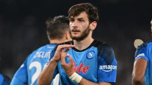 Napoli, il club vuole blindare Kvaratskhelia: incontro tra Giuntoli e il suo agente nei giorni scorsi