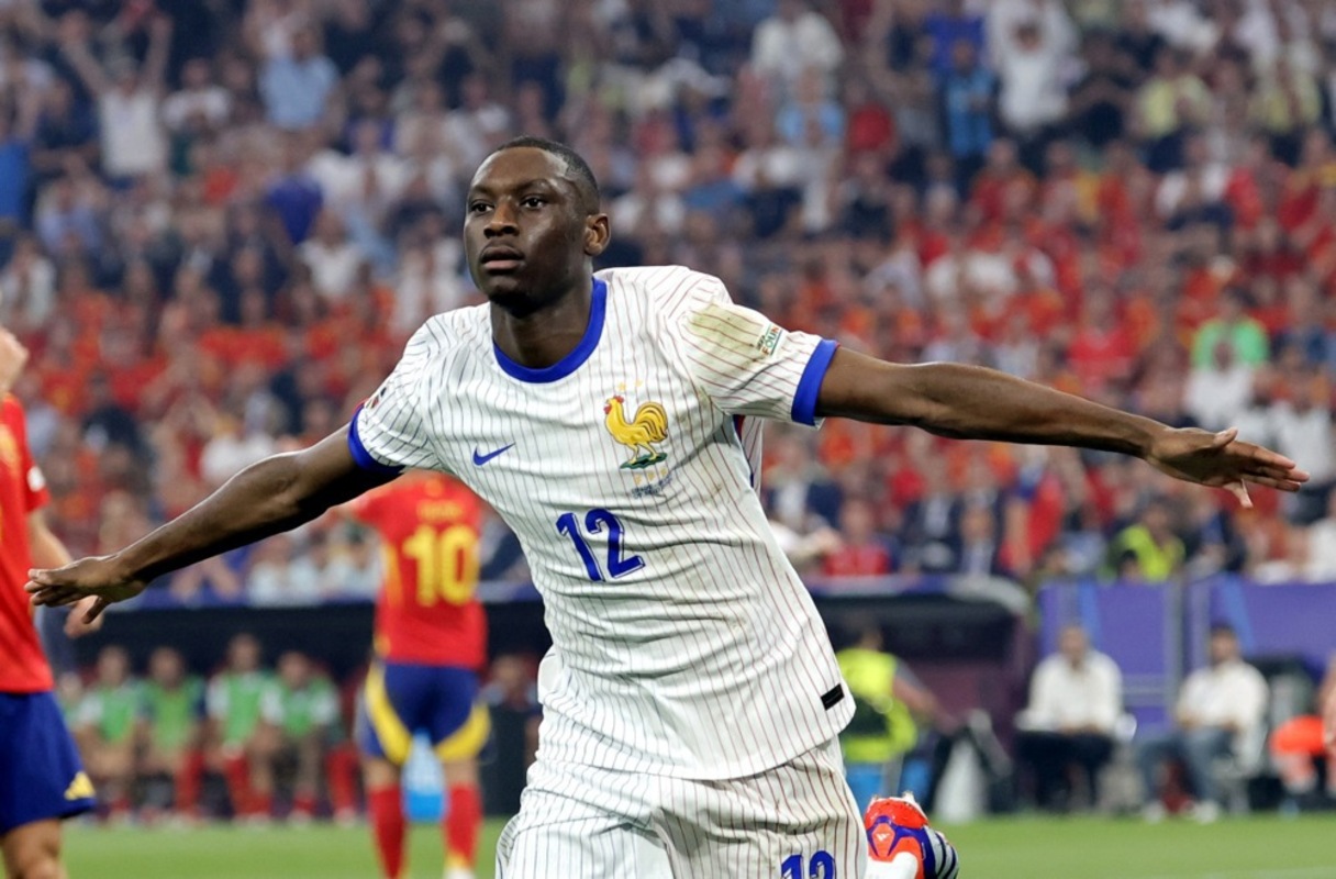 Randal Kolo Muani of France celebrates scoring the 1-0 during the UEFA EURO 2024 semi-finals soccer match between Spain and France in Munich, Germany, 09 July 2024. EPA-EFE/RONALD WITTEK (Juventus transfer)