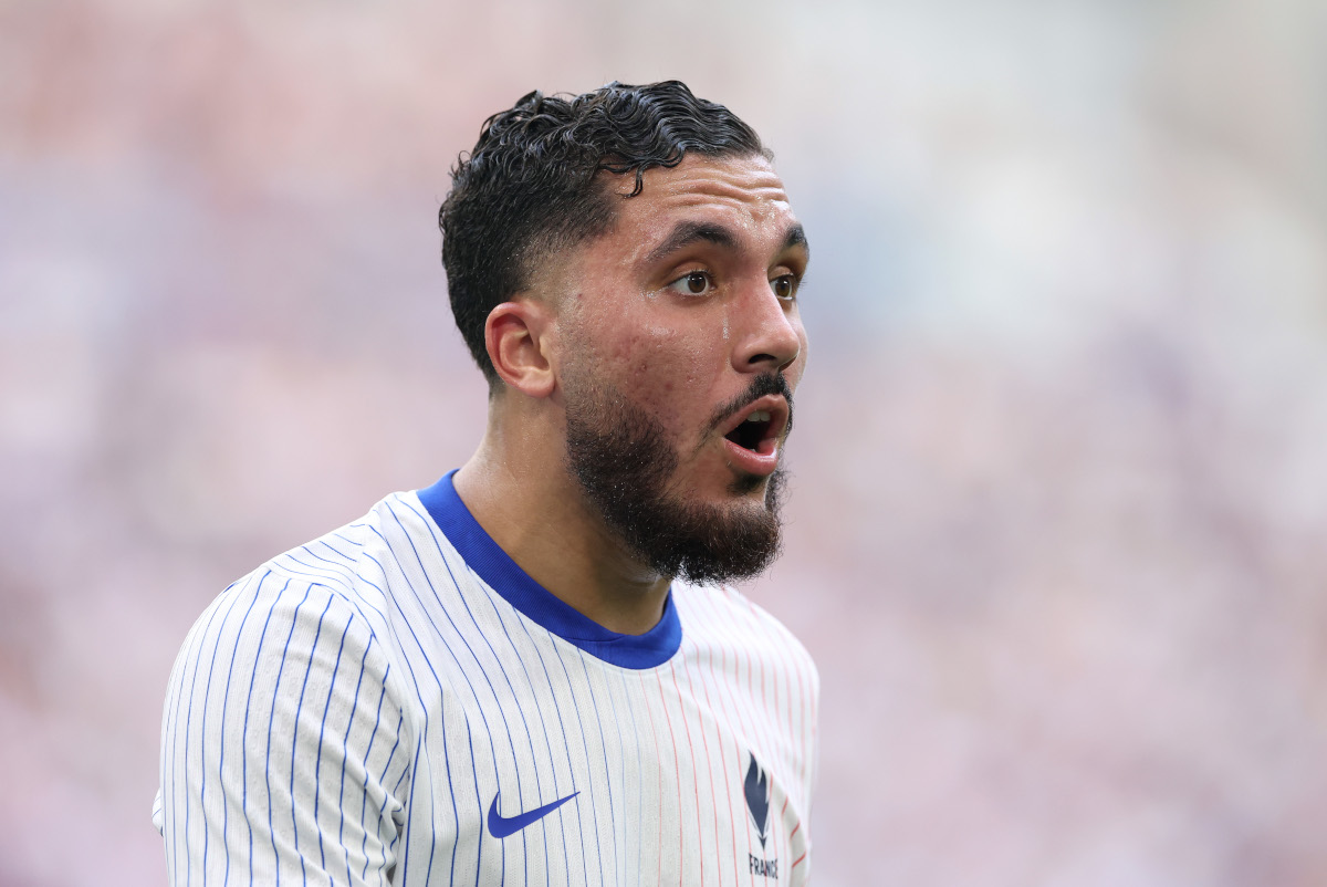 MARSEILLE, FRANCE - JULY 30: Rayan Cherki #18 of Team France during the Men's group A match between New Zealand and France during the Olympic Games Paris 2024 at Stade de Marseille on July 30, 2024 in Marseille, France. (Photo by Alex Livesey/Getty Images)