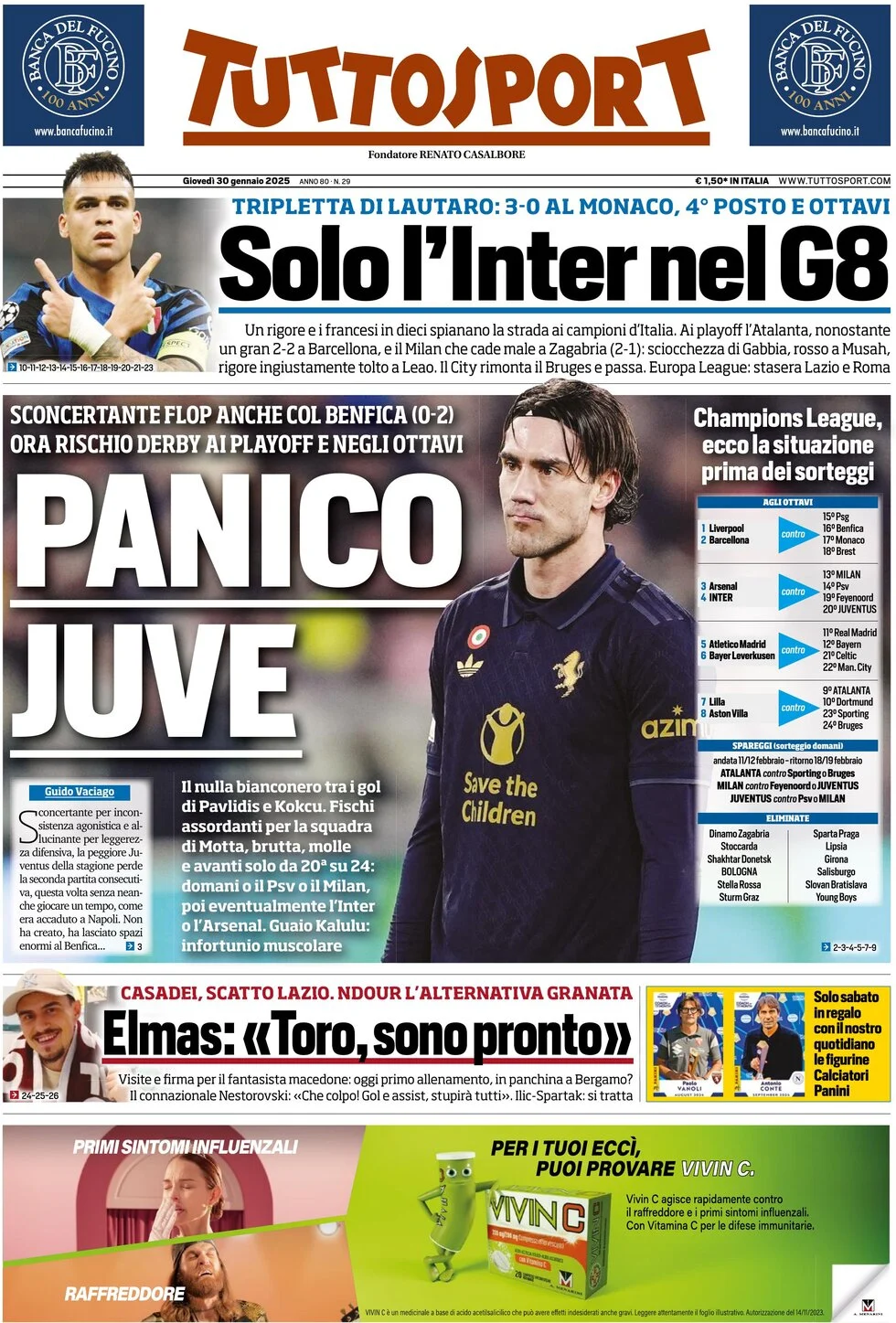 Today’s Papers – Juve and Milan collapse, extraordinary Inter 9