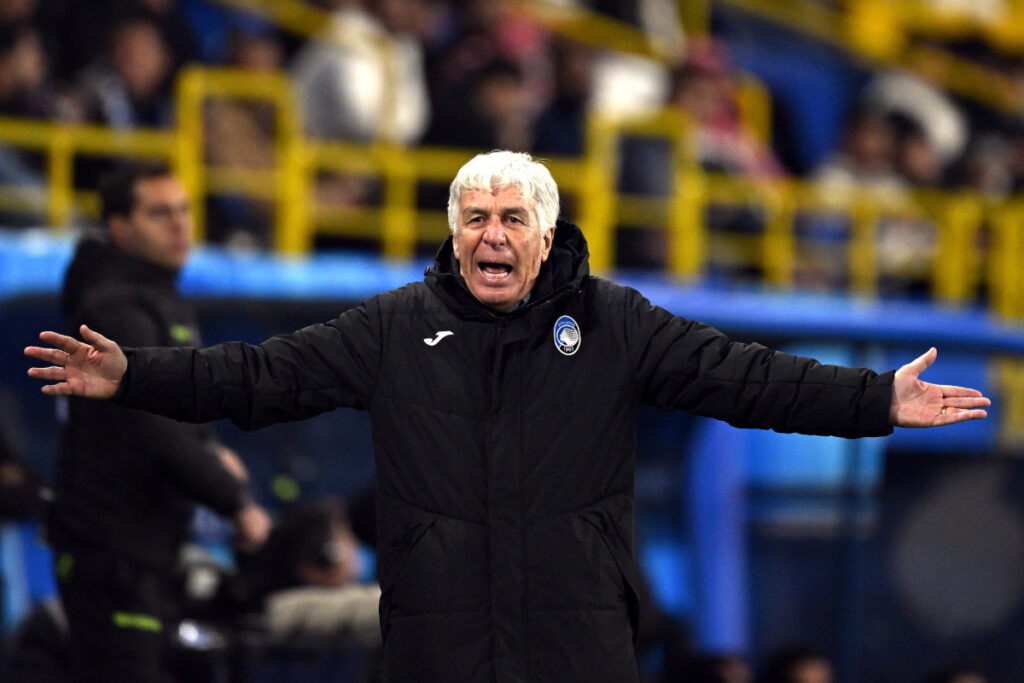 epa11802691 Gian Piero Gasperini, head coach of BC Atalanta, reacts during the Suppercoppa Italiana semi-finals match between Inter FC and BC Atalanta, in Riyadh, Saudi Arabia, 02 January 2025. EPA-EFE/STRINGER