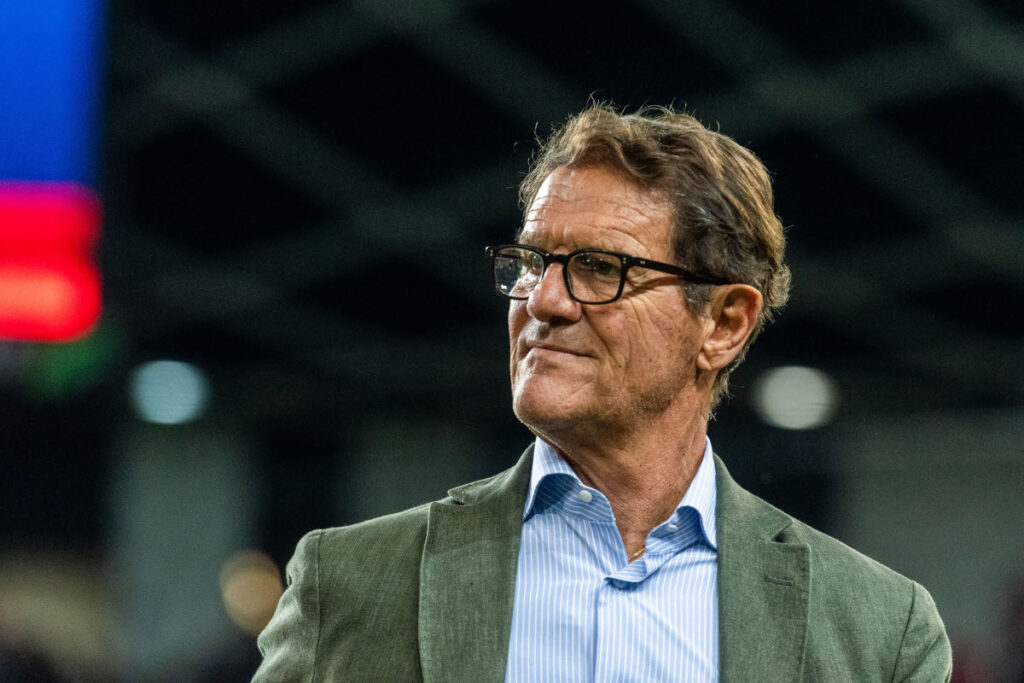 LJUBLJANA, SLOVENIA - SEPTEMBER 15: Former Milan and Juventus coach Fabio Capello of Italy managing the Red Team during a charity match for the Slovenian flood victims on September 15, 2023 in Ljubljana, Slovenia. In August 2023 major floods occurred in two-thirds of the Slovenian territory due to heavy rain. Deemed as the worst natural disaster of the country. (Photo by Jurij Kodrun/Getty Images)