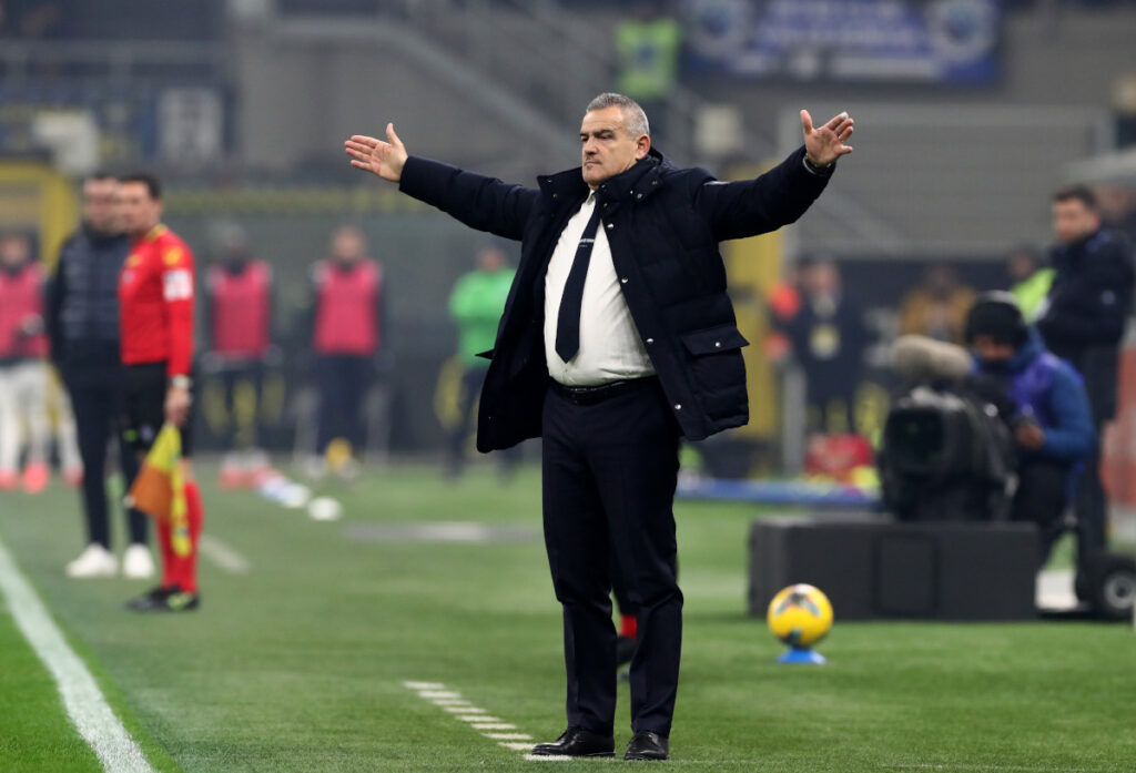 MILAN, ITALY - JANUARY 19: Massimiliano Farris, Assistant Head Coach of FC Internazionale, reacts during the Serie A match between FC Internazionale and Empoli at Stadio Giuseppe Meazza on January 19, 2025 in Milan, Italy. (Photo by Marco Luzzani/Getty Images)