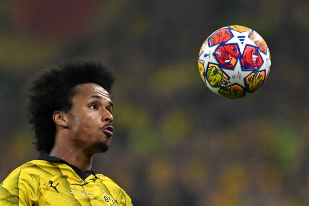 Borussia Dortmund forward Karim Adeyemi in Champions League action 2023-24 (Juventus links)