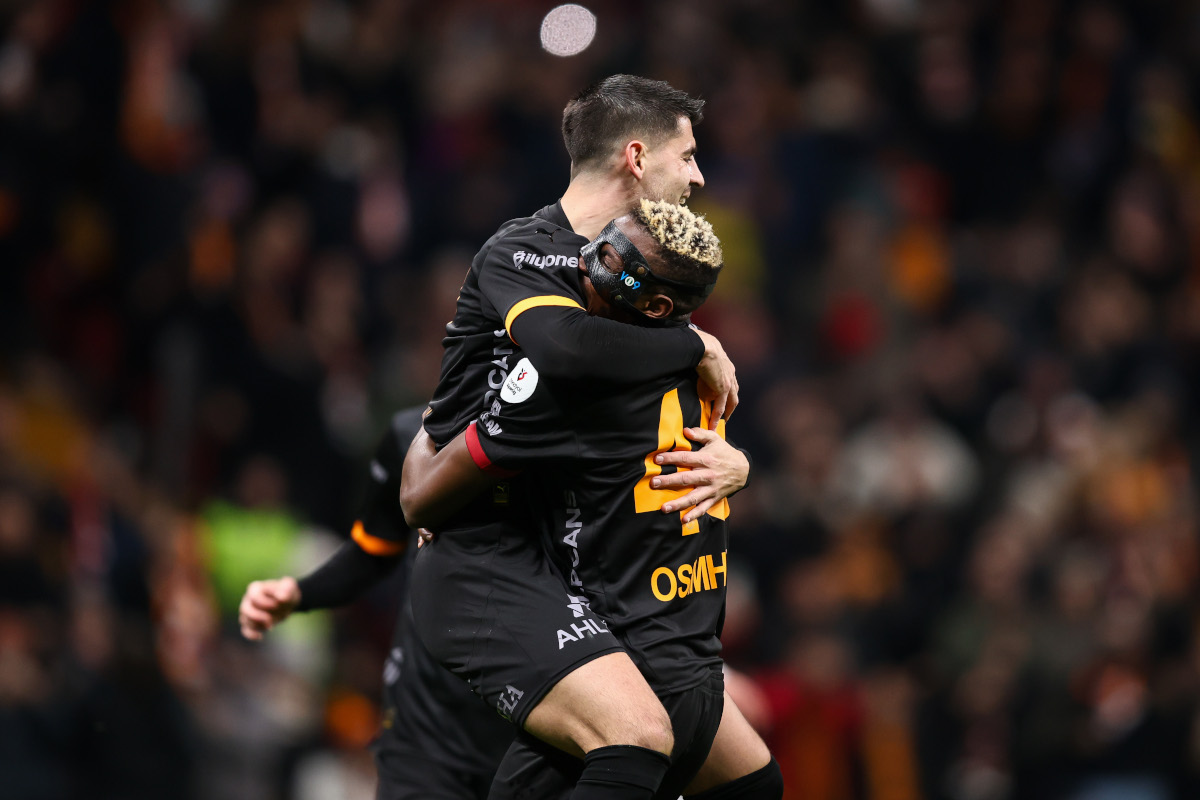 Frustrated Morata training with Galatasaray as Como and Milan wait 4 ISTANBUL, TURKEY - FEBRUARY 9: Alvaro Morata of Galatasaray celebrates with his teammate Victor Osimhen of Galatasaray after scoring his team's first goal during the Turkish Super League match between Galatasaray and Adana Demirspor at Rams Park Stadium on February 9, 2025 in Istanbul, Turkey. (Photo by Ahmad Mora/Getty Images)