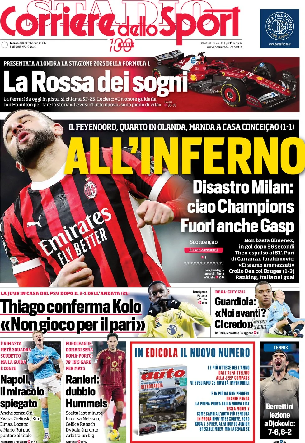 Today’s Papers – Theo madness, Milan disaster, Atalanta collapse 5