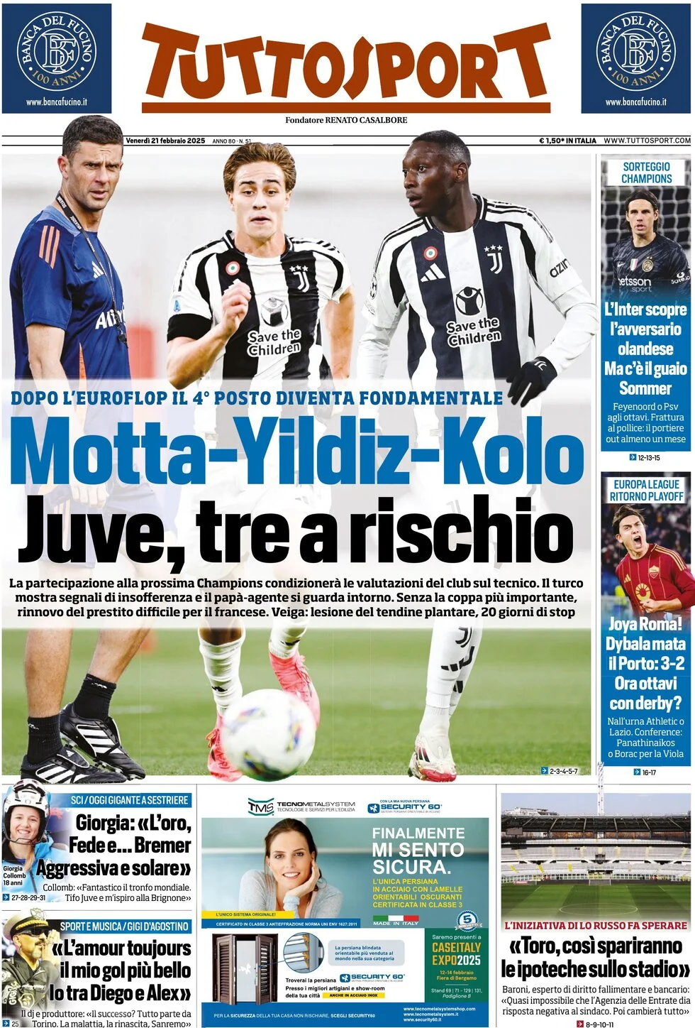 Today’s Papers – Motta and Conceiçao risk, Dybala and Roma save Italy 6