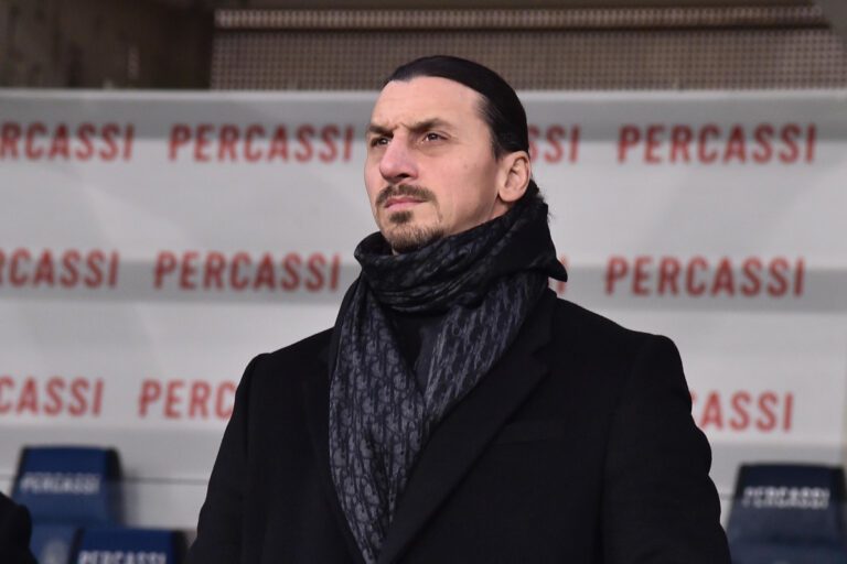 epa11761049 Swedish former soccer player and AC Milan's senior advisor Zlatan Ibrahimovic looks on during the Italian Serie A soccer match between Atalanta BC and AC Milan, in Bergamo, Italy, 06 December 2024. EPA-EFE/MICHELE MARAVIGLIA