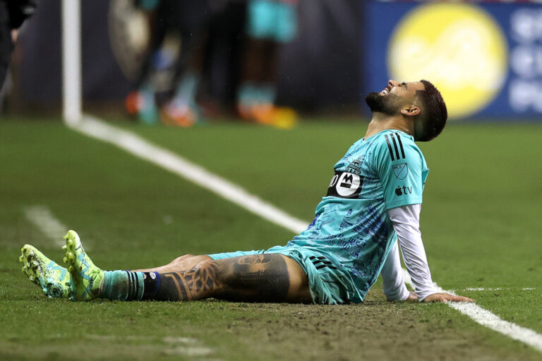 CHESTER, PENNSYLVANIA - APRIL 22: Lorenzo Insigne #24 of Toronto FC reacts against Philadelphia Unionat Subaru Park on April 22, 2023 in Chester, Pennsylvania. (Photo by Tim Nwachukwu/Getty Images)