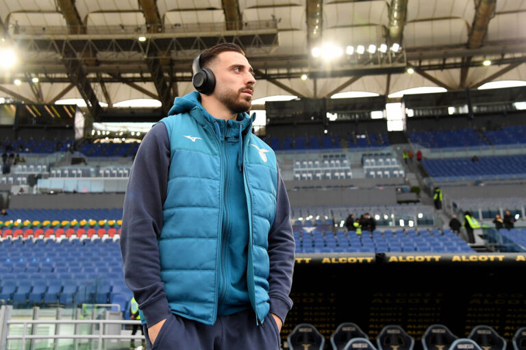 ROME, ITALY - FEBRUARY 15: Mario Gila of SS Lazio prior the Serie A match between SS Lazio and Napoli at Stadio Olimpico on February 15, 2025 in Rome, Italy. (Photo by Marco Rosi - SS Lazio/Getty Images)