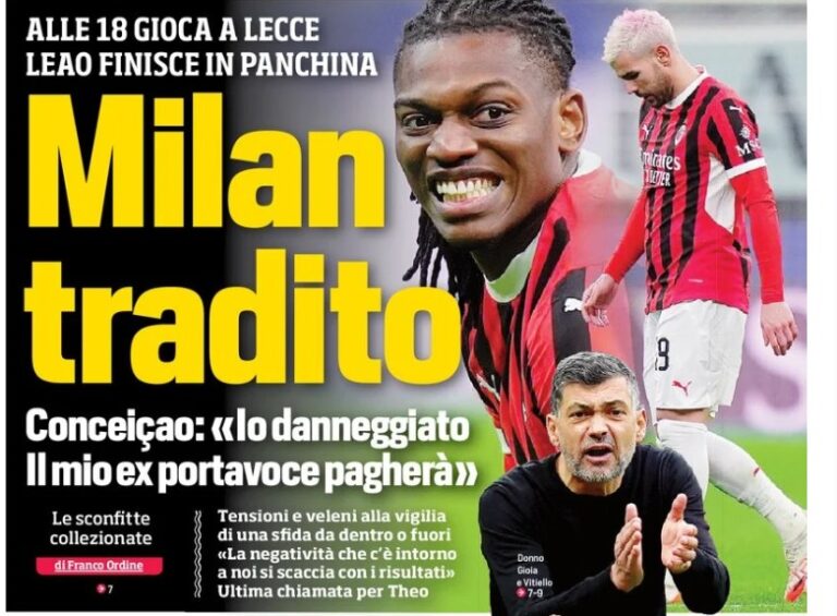 Today’s Papers – Milan betrayed, Kolo Muani and Osimhen for Juventus