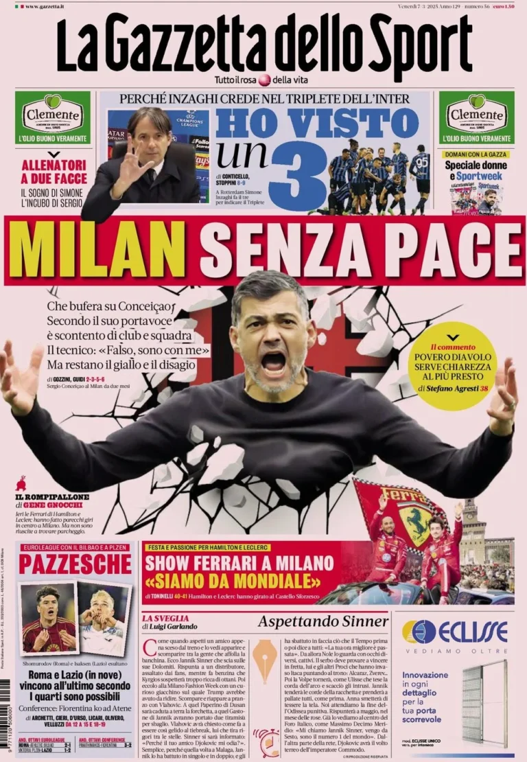 Today’s Papers – Milan have no peace, Conte ‘changed’ Lukaku