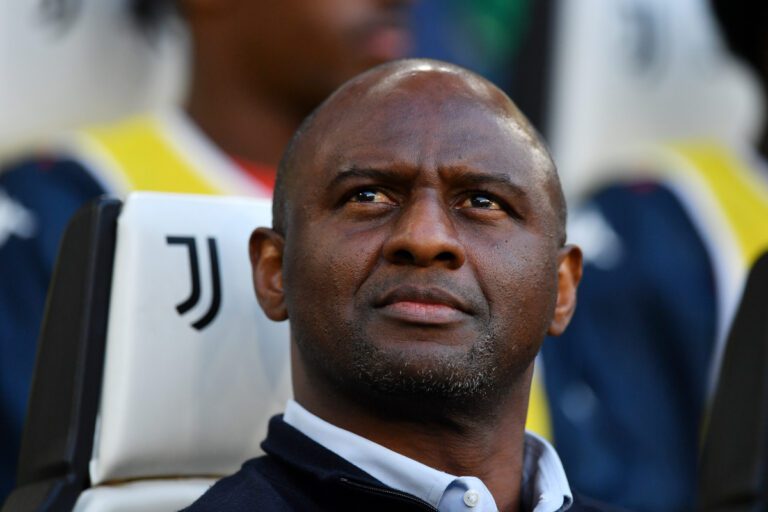 TURIN, ITALY - MARCH 29: Patrick Vieira, Head Coach of Genoa looks on prior to the Serie A match between Juventus and Genoa at the Allianz Stadium on March 29, 2025 in Turin, Italy. (Photo by Valerio Pennicino/Getty Images)