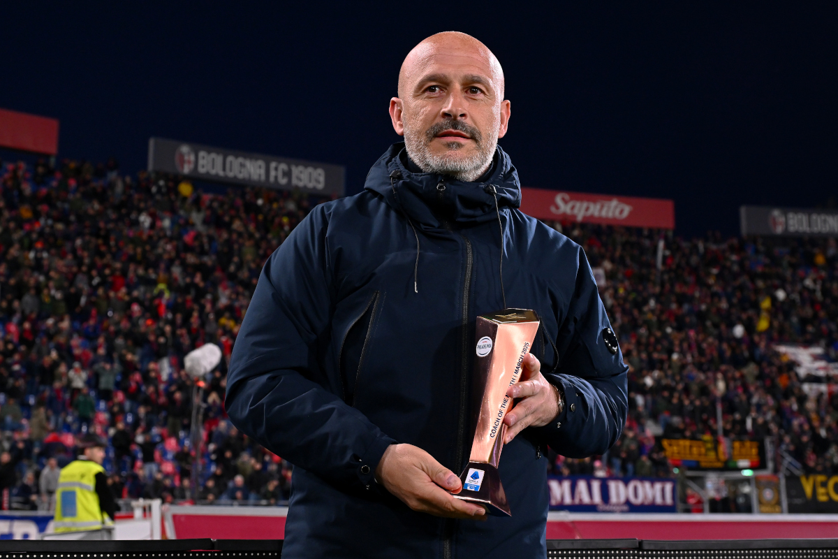 Italiano warns Juventus: Bologna will ‘try to make history’ in Serie A clash 10 BOLOGNA, ITALY - APRIL 07: Vincenzo Italiano, Head Coach of Bologna, looks on after being presented with the Original Philadelphia Coach of the Month award for March 2025 prior to the Serie A match between Bologna and Napoli at Stadio Renato Dall'Ara on April 07, 2025 in Bologna, Italy. (Photo by Alessandro Sabattini/Getty Images)
