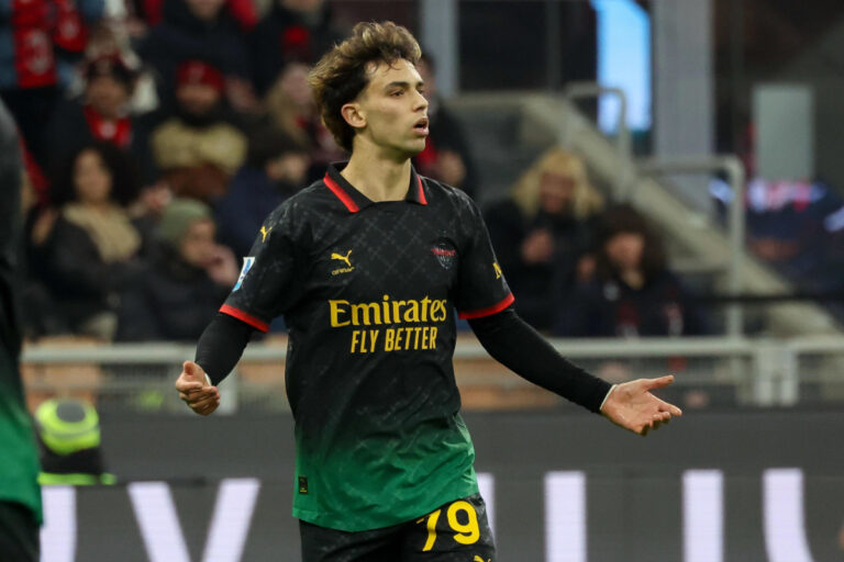 epa11899222 AC Milan's Joao Felix gestures during the Italian Serie A soccer match between AC Milan and Hellas Verona FC in Milan, Italy, 15 February 2025. EPA-EFE/ROBERTO BREGANI