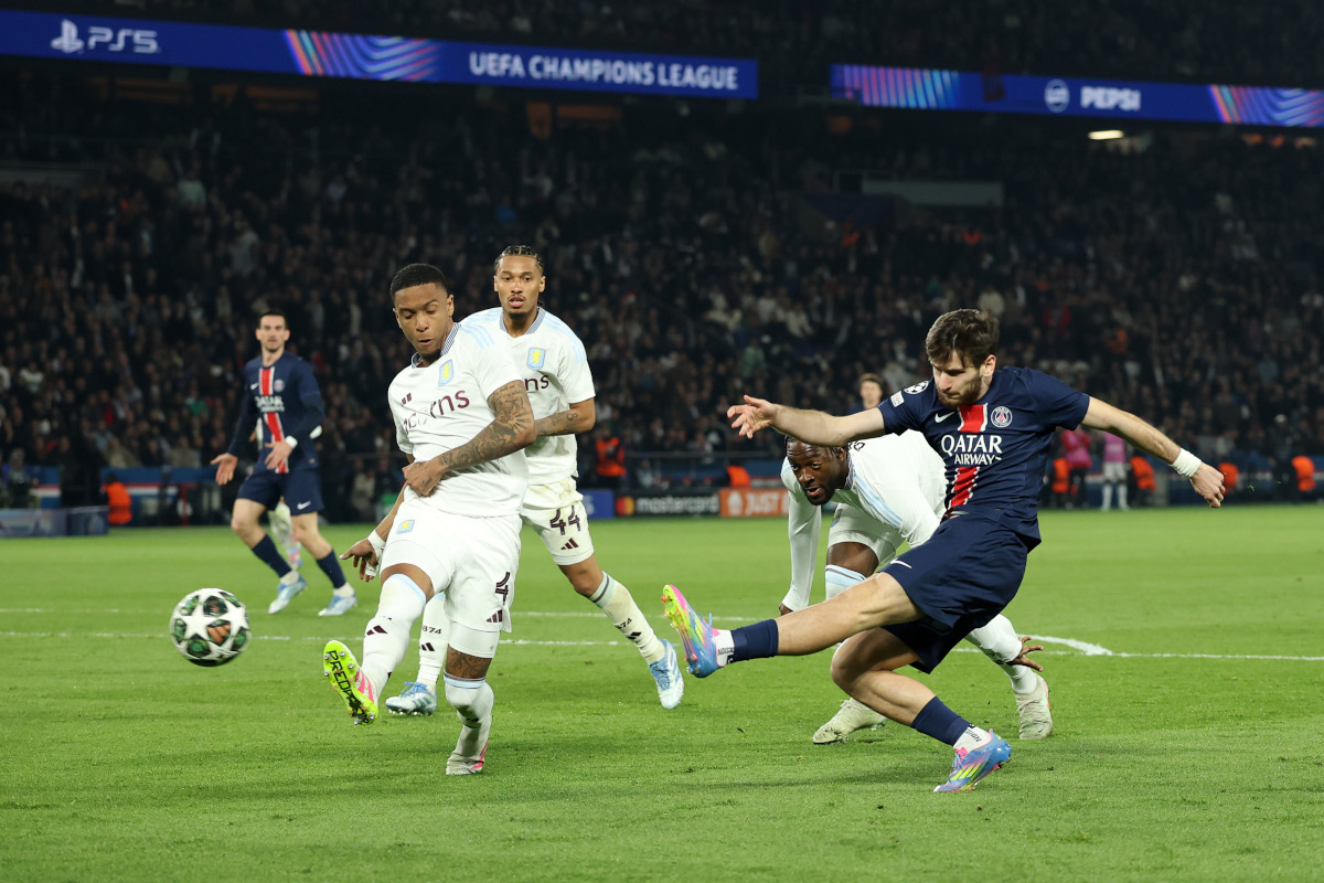 Kvaratskhelia: ‘Napoli deserve and will win Scudetto, Donnarumma, Fabian and I still watch their games’ 6 PARIS, FRANCE - APRIL 09: Khvicha Kvaratskhelia of Paris Saint-Germain scores his team's second goal during the UEFA Champions League 2024/25 Quarter Final First Leg match between Paris Saint-Germain and Aston Villa FC at Parc des Princes on April 09, 2025 in Paris, France. (Photo by Carl Recine/Getty Images)