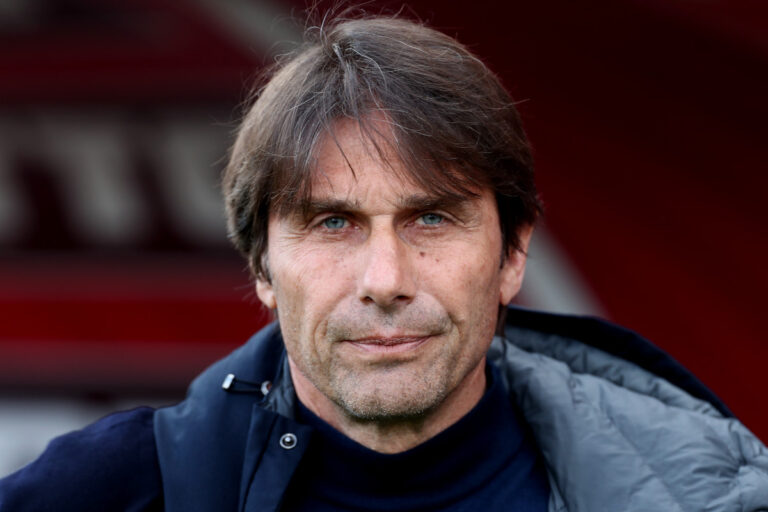 MONZA, ITALY - APRIL 19: Antonio Conte, Head Coach of Napoli, looks on prior to the Serie A match between Monza and Napoli at U-Power Stadium on April 19, 2025 in Monza, Italy. (Photo by Marco Luzzani/Getty Images)