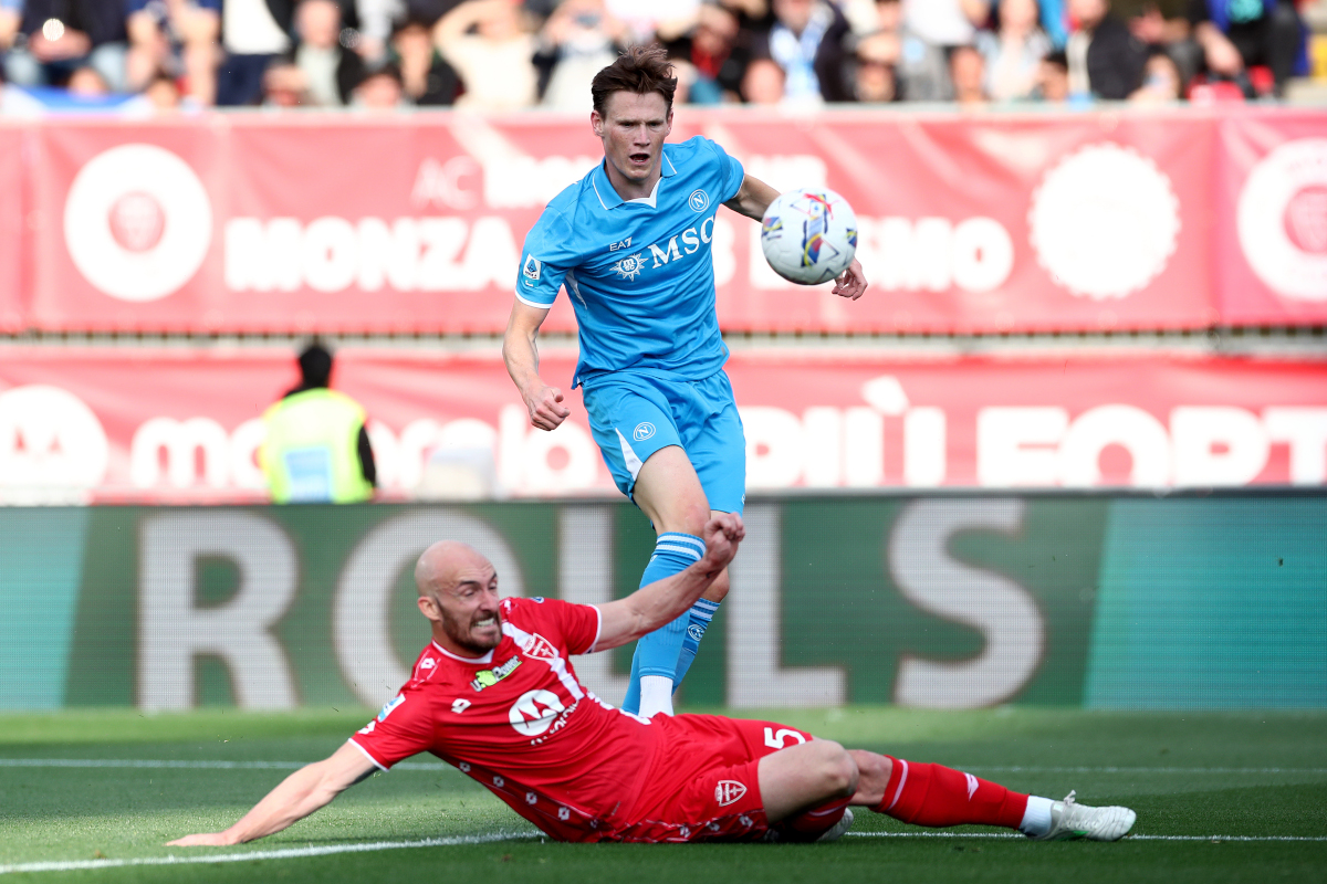 Caldirola: ‘Balotelli would just walk out of school’ 7 MONZA, ITALY - APRIL 19: Luca Caldirola of Monza falls to the floor following him challenging Scott McTominay of Napoli during the Premier League match between Everton FC and Manchester City FC at Goodison Park on April 19, 2025 in Liverpool, England. (Photo by Marco Luzzani/Getty Images)