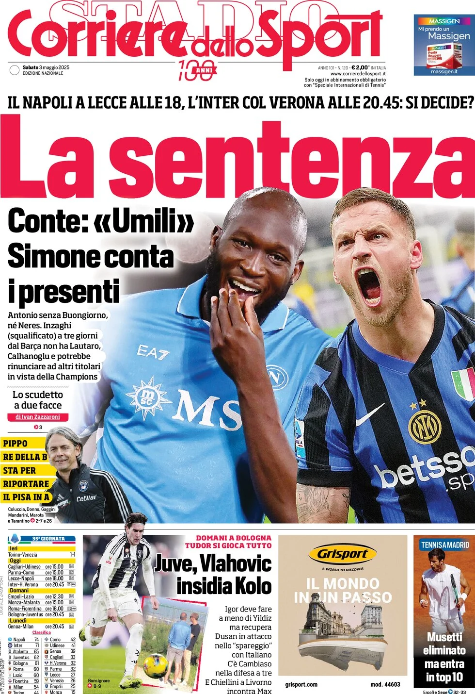 Today’s Papers – Scudetto Grand Finale, Euro shodown 9 Today’s Papers – Scudetto Grand Finale, Euro shodown 8