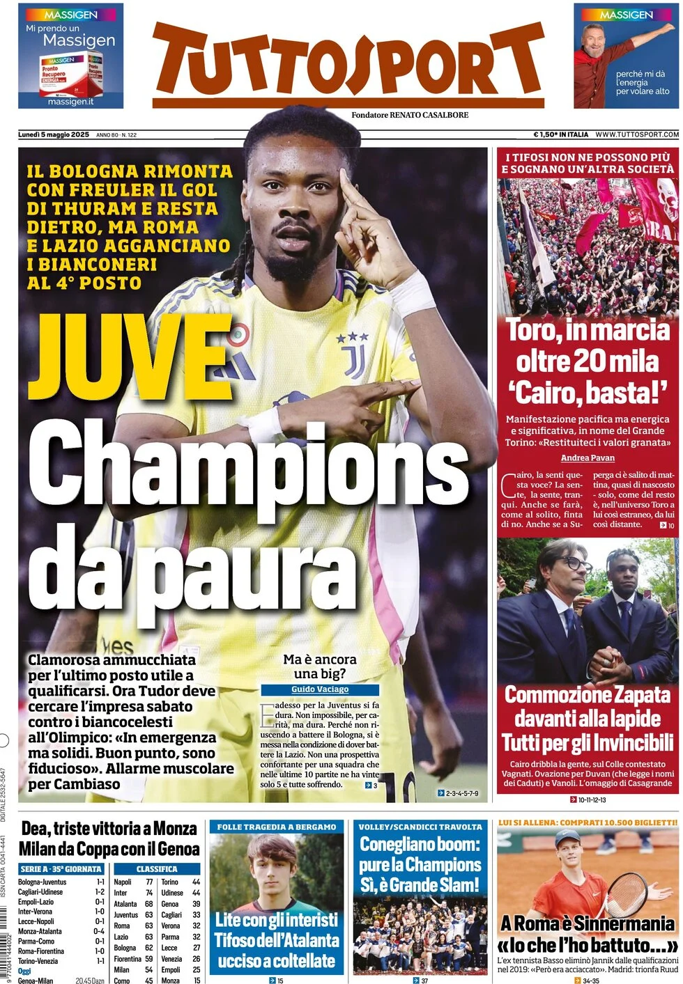 Today’s Papers: Champions pile-up, Bologna hold Juventus, Lautaro hope 10 Today’s Papers: Champions pile-up, Bologna hold Juventus, Lautaro hope 9