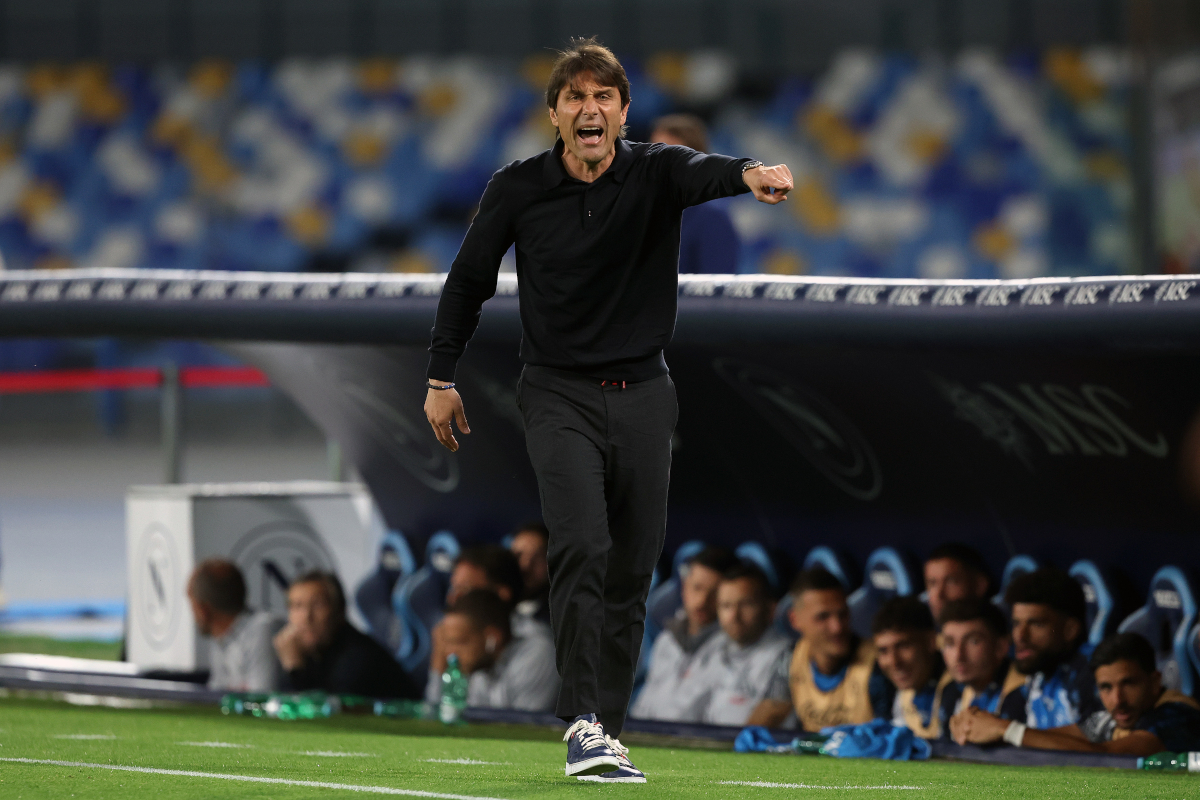 Banned Conte and Inzaghi to miss Napoli and Inter Serie A title deciders 4 NAPLES, ITALY - MAY 11: Antonio Conte Napoli head coach reacts during the Serie A match between Napoli and Genoa at Stadio Diego Armando Maradona on May 11, 2025 in Naples, Italy. (Photo by Francesco Pecoraro/Getty Images)