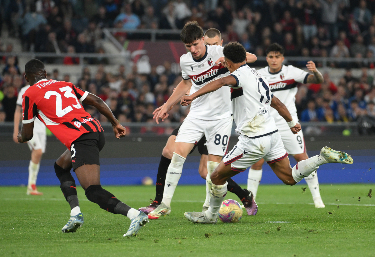Liverpool-linked winger wanted by Napoli and ‘ready for next step’ says agent 4 ROME, ITALY - MAY 14: Dan Ndoye of Bologna scores his team's first goal during the Coppa Italia Final match between AC Milan and Bologna at Stadio Olimpico on May 14, 2025 in Rome, Italy. (Photo by Marco Rosi/Getty Images)
